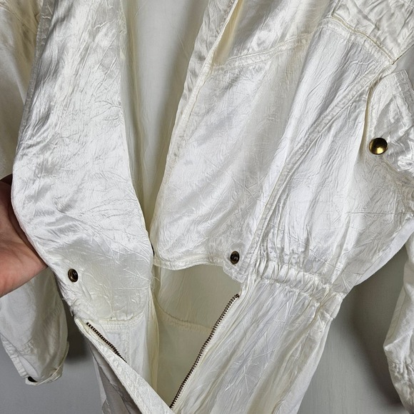 Vintage 80s Victor O'BADIDO'NC Jumpsuit S‎ Off White Cotton Satin Open Sides - Picture 6 of 16